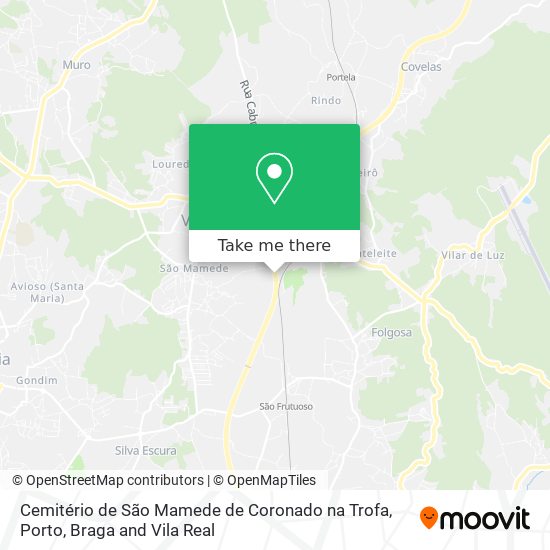 Cemitério de São Mamede de Coronado na Trofa mapa