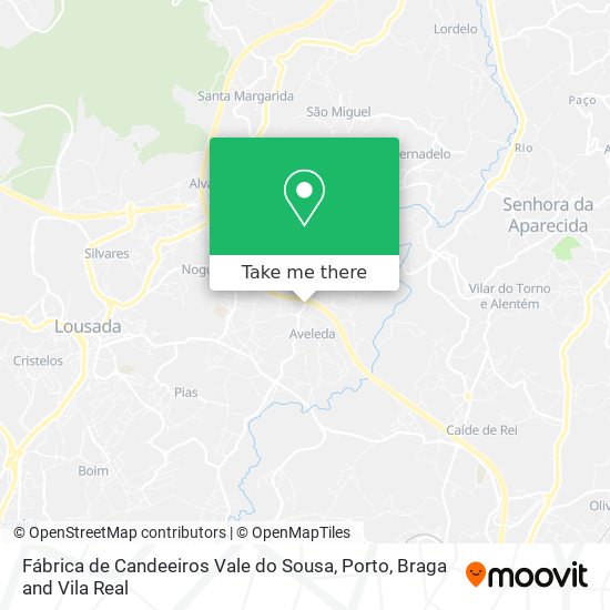 Fábrica de Candeeiros Vale do Sousa mapa