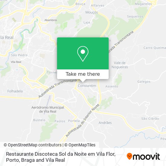 Restaurante Discoteca Sol da Noite em Vila Flor mapa