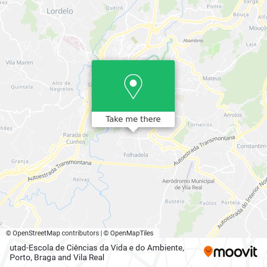 utad-Escola de Ciências da Vida e do Ambiente mapa