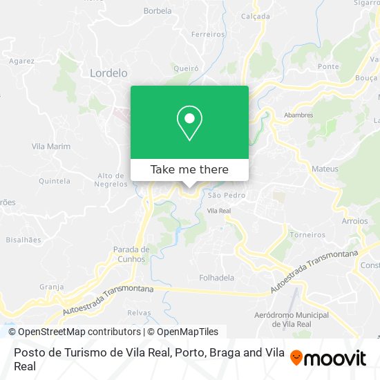 Posto de Turismo de Vila Real mapa