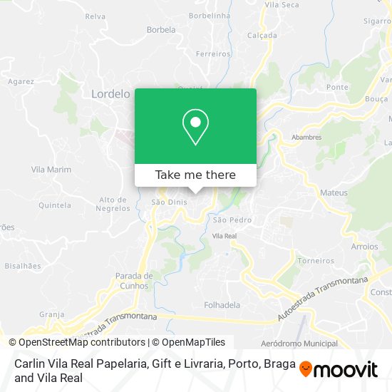 Carlin Vila Real Papelaria, Gift e Livraria mapa