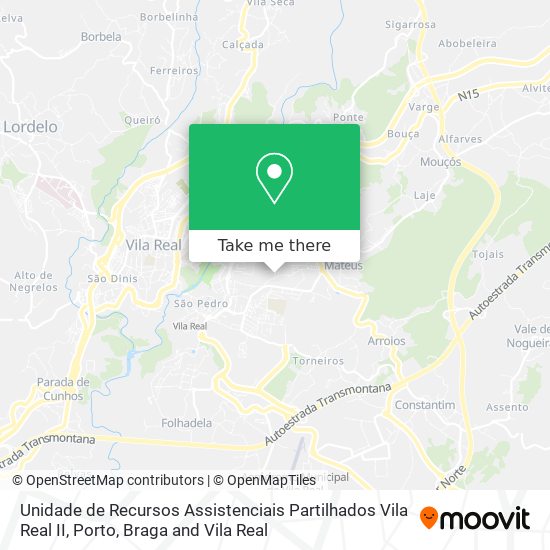 Unidade de Recursos Assistenciais Partilhados Vila Real II map