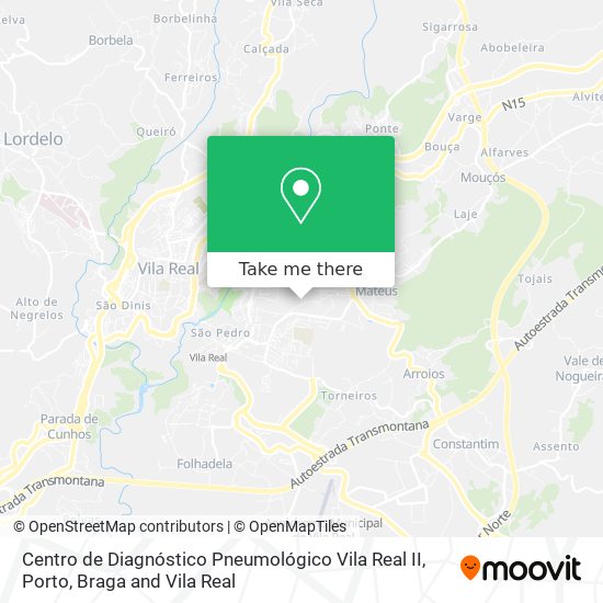 Centro de Diagnóstico Pneumológico Vila Real II map