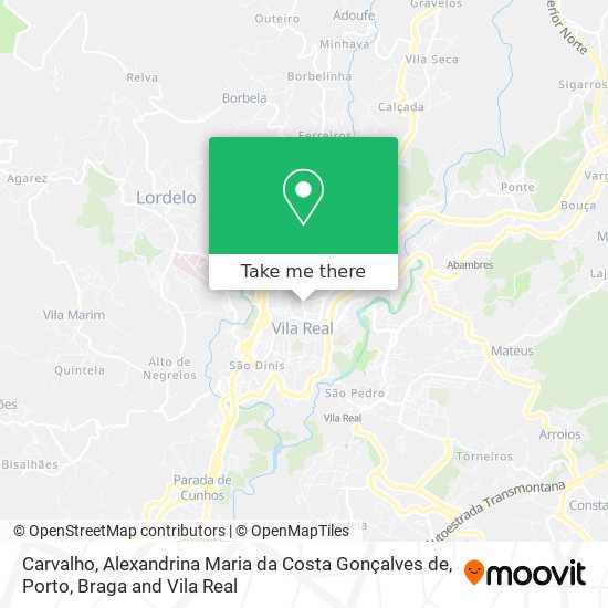 Carvalho, Alexandrina Maria da Costa Gonçalves de map