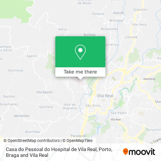 Casa do Pessoal do Hospital de Vila Real mapa