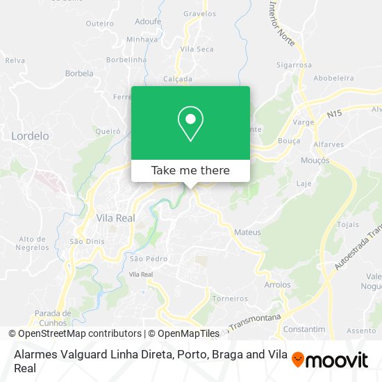 Alarmes Valguard Linha Direta mapa