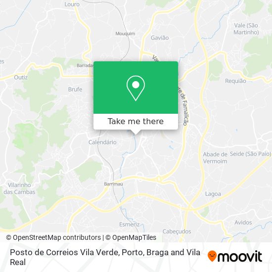 Posto de Correios Vila Verde mapa