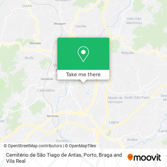 Cemitério de São Tiago de Antas mapa