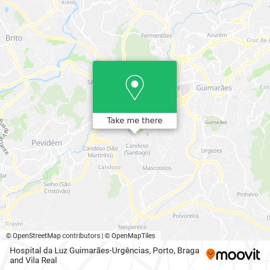 Hospital da Luz Guimarães-Urgências map