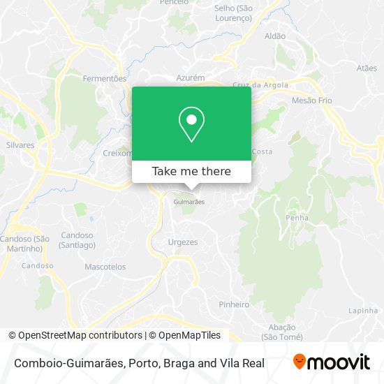 Comboio-Guimarães mapa