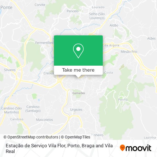 Estação de Serviço Vila Flor mapa