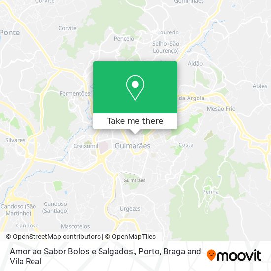 Amor ao Sabor Bolos e Salgados. mapa