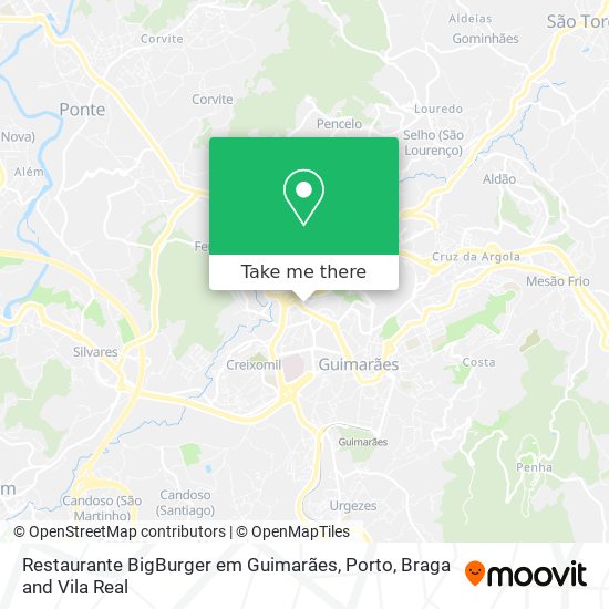 Restaurante BigBurger em Guimarães mapa