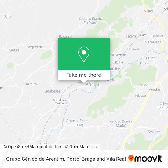 Grupo Cénico de Arentim mapa