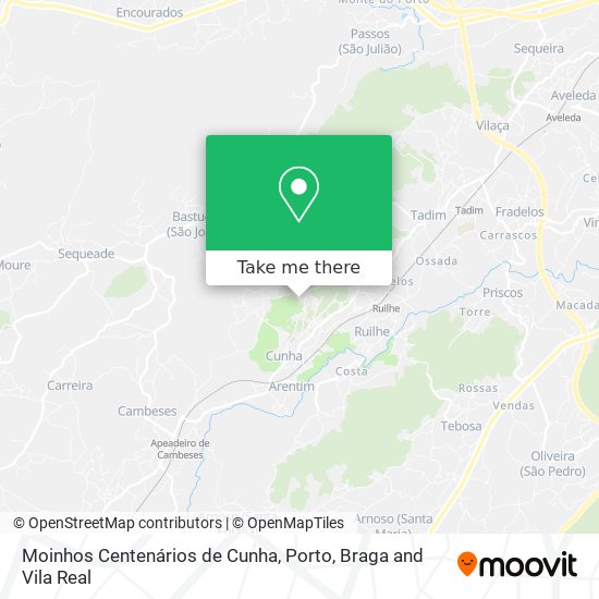 Moinhos Centenários de Cunha map