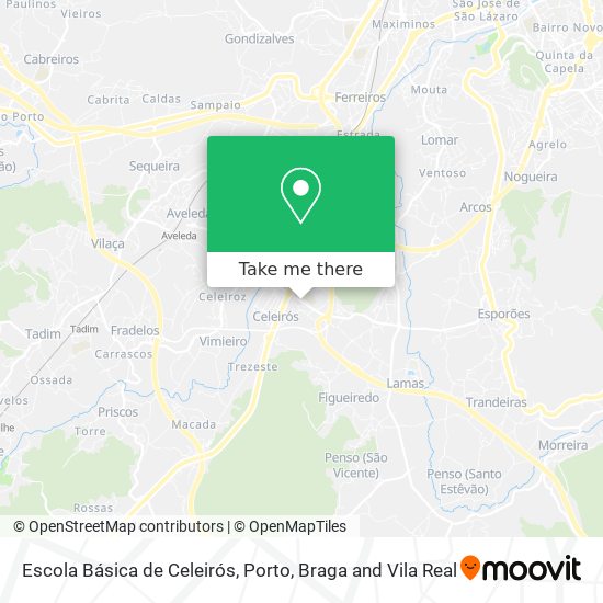 Escola Básica de Celeirós map