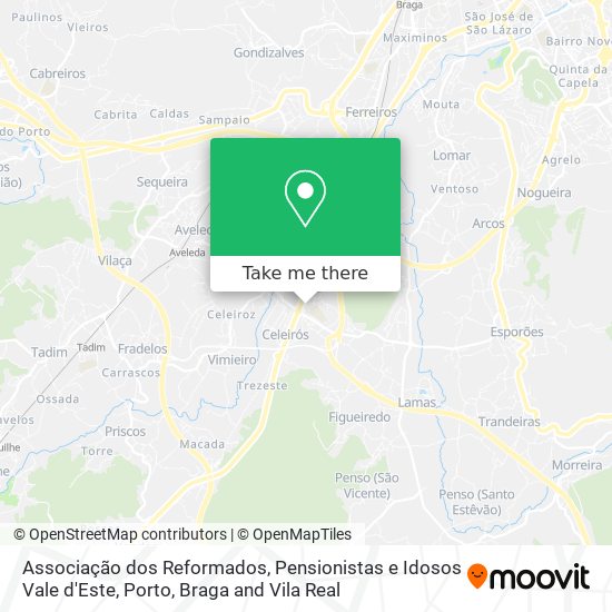 Associação dos Reformados, Pensionistas e Idosos Vale d'Este map