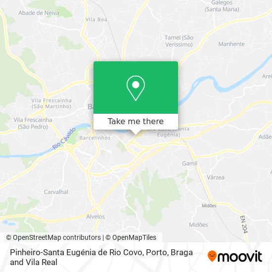 Pinheiro-Santa Eugénia de Rio Covo map