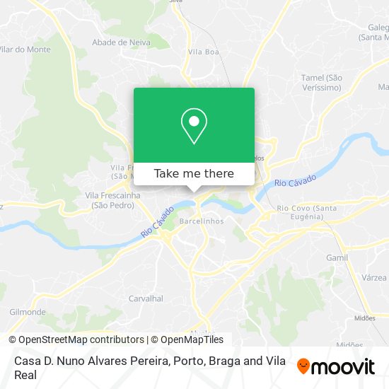 Casa D. Nuno Alvares Pereira mapa
