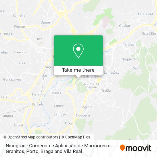 Nicogran - Comércio e Aplicação de Mármores e Granitos map
