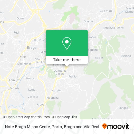 Note Braga Minho Cente map