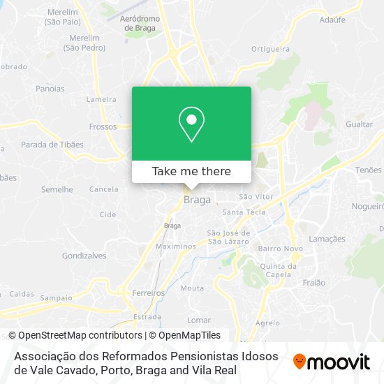 Associação dos Reformados Pensionistas Idosos de Vale Cavado mapa