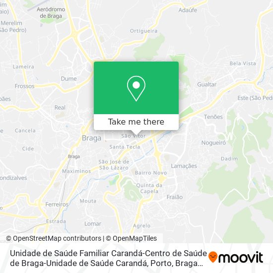 Unidade de Saúde Familiar Carandá-Centro de Saúde de Braga-Unidade de Saúde Carandá map