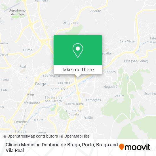 Clínica Medicina Dentária de Braga mapa