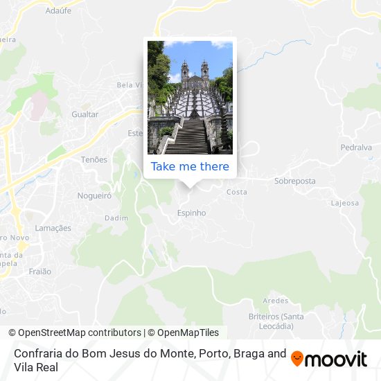 Confraria do Bom Jesus do Monte mapa