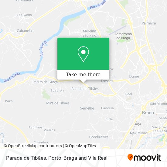 Parada de Tibães mapa