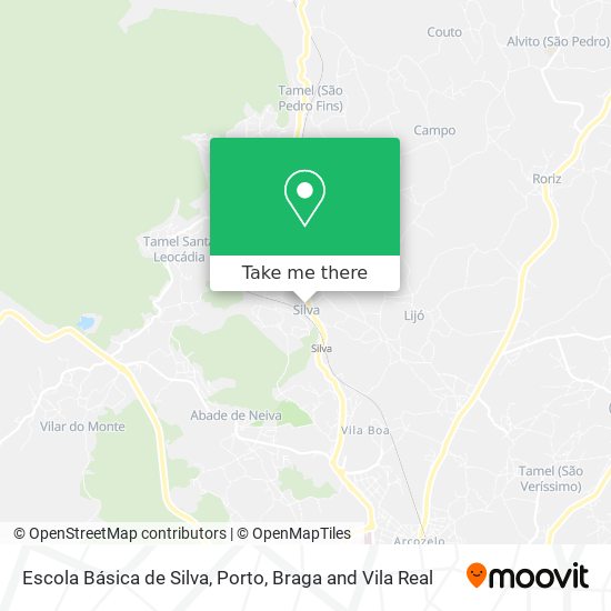 Escola Básica de Silva mapa