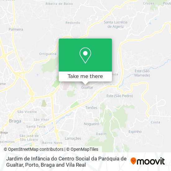 Jardim de Infância do Centro Social da Paróquia de Gualtar mapa