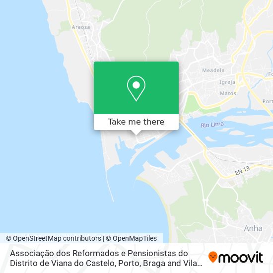 Associação dos Reformados e Pensionistas do Distrito de Viana do Castelo map