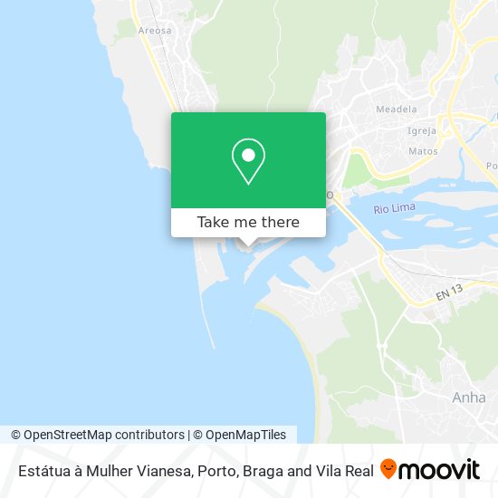 Estátua à Mulher Vianesa mapa