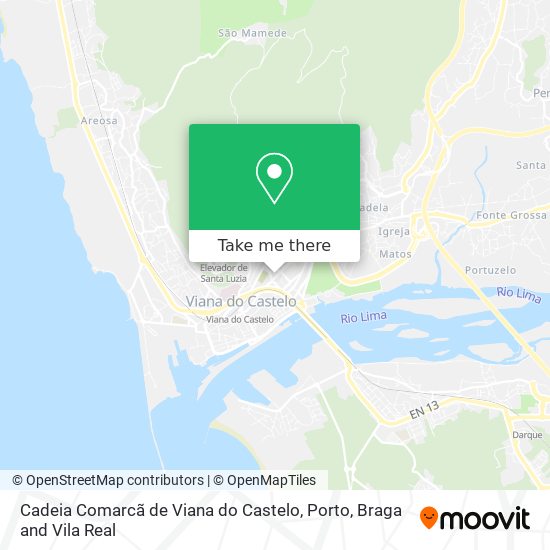 Cadeia Comarcã de Viana do Castelo mapa