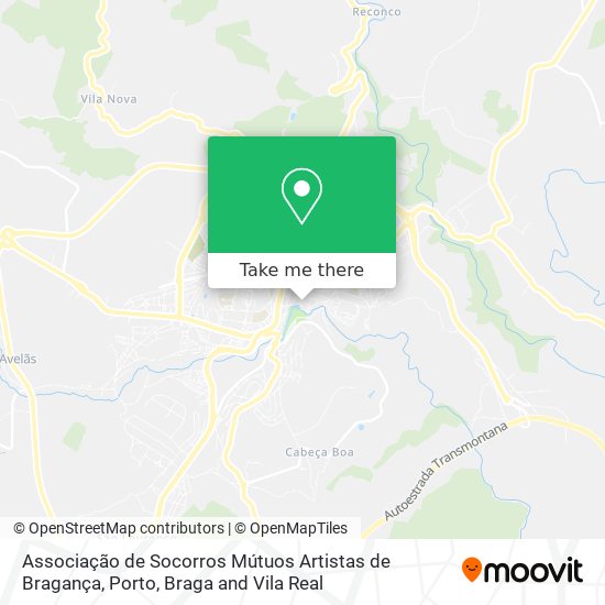 Associação de Socorros Mútuos Artistas de Bragança map