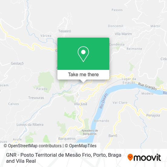 GNR - Posto Territorial de Mesão Frio mapa