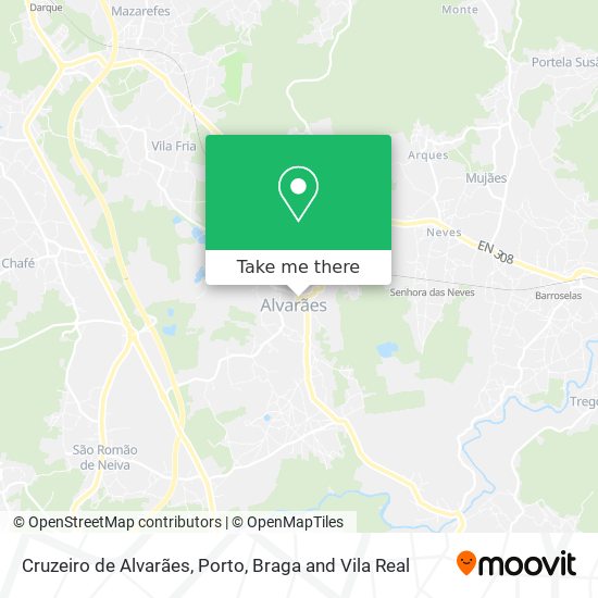 Cruzeiro de Alvarães mapa