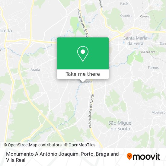 Monumento A António Joaquim mapa