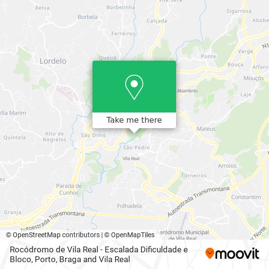 Rocódromo de Vila Real - Escalada Dificuldade e Bloco map