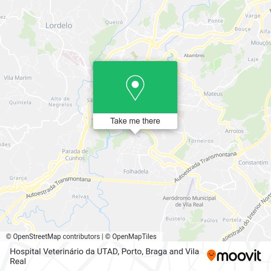Hospital Veterinário da UTAD mapa