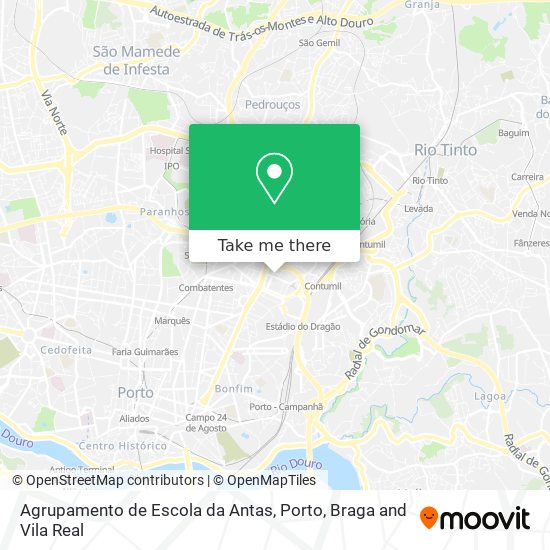 Agrupamento de Escola da Antas map