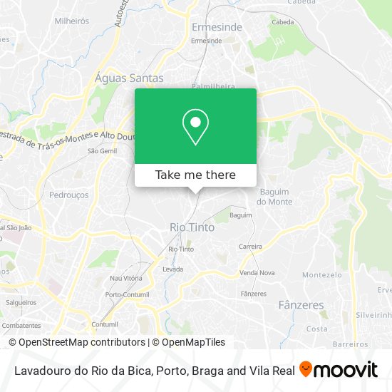 Lavadouro do Rio da Bica mapa