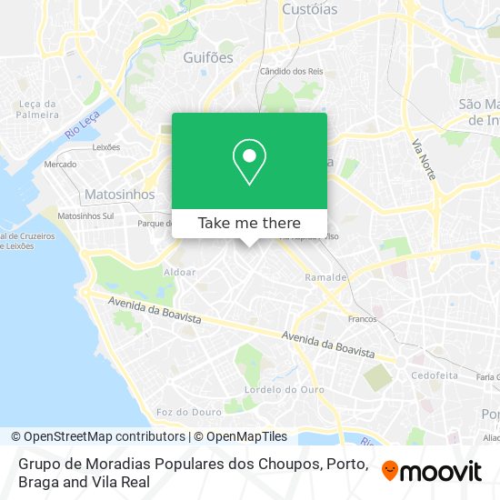 Grupo de Moradias Populares dos Choupos mapa