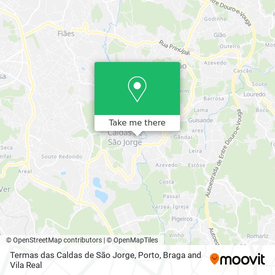 Termas das Caldas de São Jorge mapa