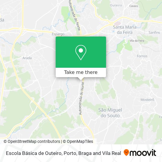 Escola Básica de Outeiro mapa