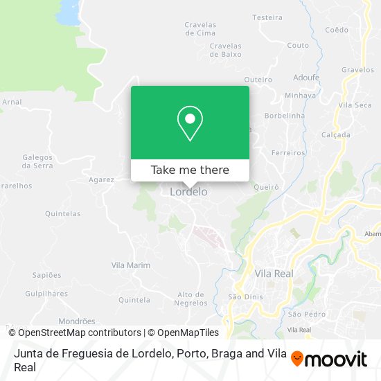 Junta de Freguesia de Lordelo mapa