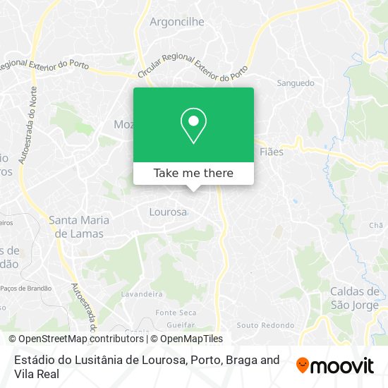 Estádio do Lusitânia de Lourosa mapa