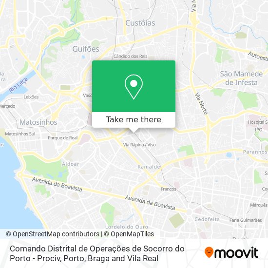 Comando Distrital de Operações de Socorro do Porto - Prociv map